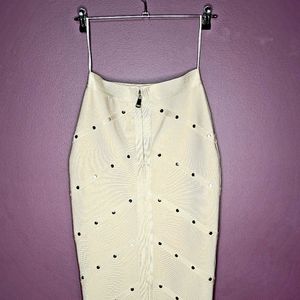 Topshop bandage 3/4 ivory skirt